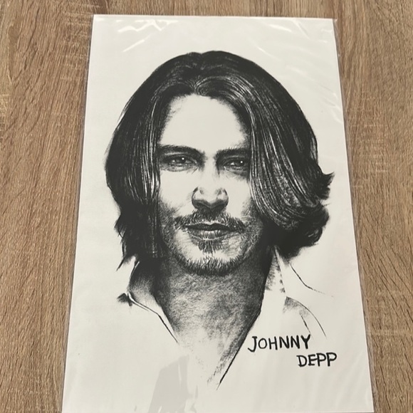 Vintage Sketch Copy of Young Johnny Depp 11X17 - Picture 2 of 4